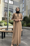 Maya Triko Elbise- Sütlü Kahve