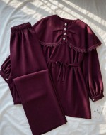 Mina Dantelli 3’lü Takım- Bordo