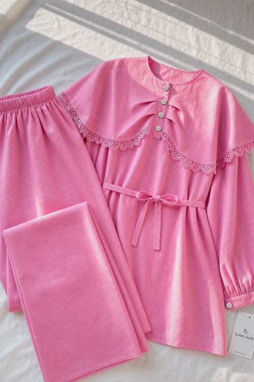 Mina Dantelli 3’lü Takım- Pembe