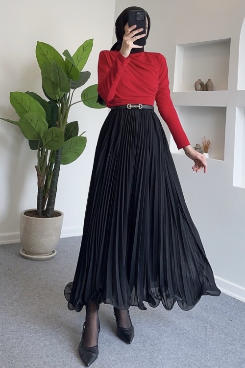 Nehir Tül Etek-Siyah