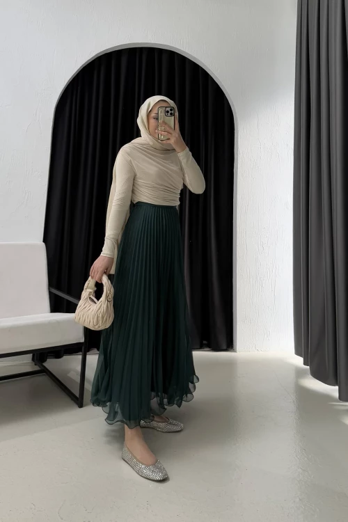 Nehir Tül Etek-Zümrüt