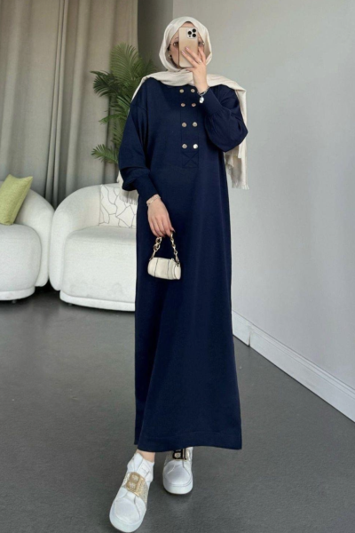 Okta Triko Elbise- Lacivert