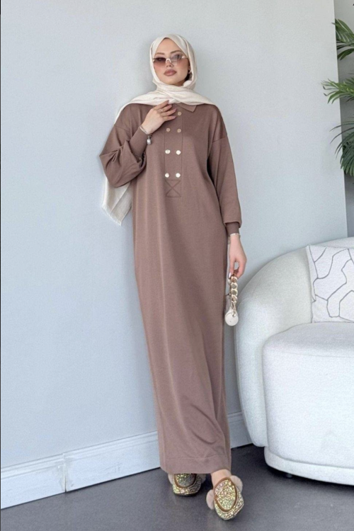 Okta Triko Elbise- Vizon