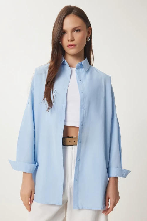 Organik Gömlek Açık Mavi