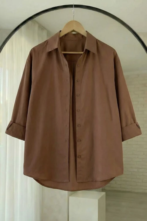 Organik Gömlek Kahve