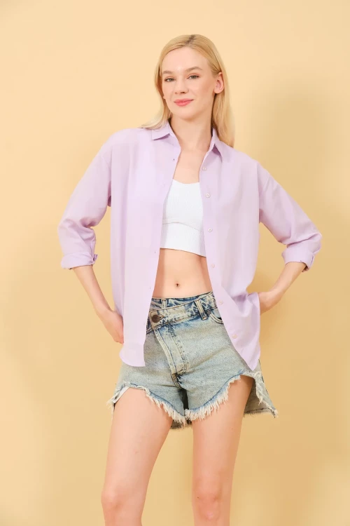 Organik Gömlek Lila