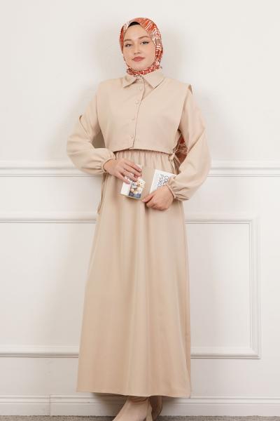 Pırıltı İkili Takım- Krem