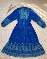 Riva Viskon Elbise- Saks