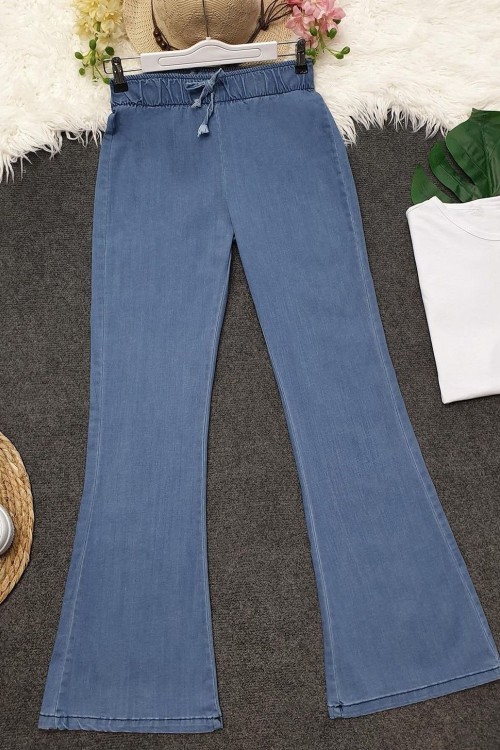 W1 İspanyol Kot Pantolon Açık Mavi