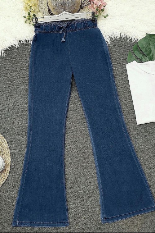 W1 İspanyol Kot Pantolon Koyu Mavi