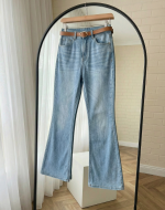 Yüksek Bel İspanyol Paca Jean- Açık Mavi