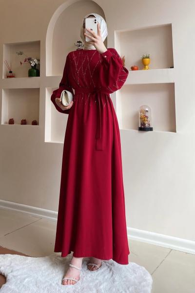 Zerafet Elbise - Bordo