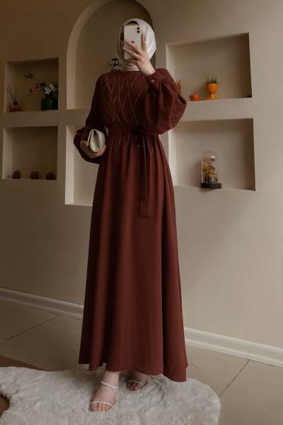 Zerafet Elbise - Kahve